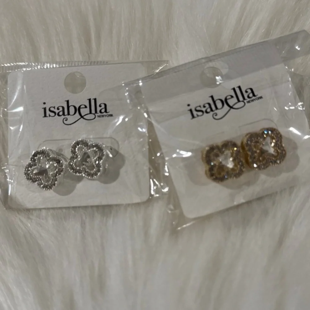 Abella Silver and Gold Clover Earrings